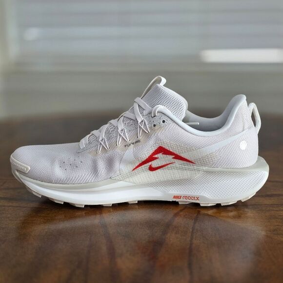 Nike ReactX Pegasus Trail 5 Hiking Running Shoes Women's 11.5 White Sail Red New - Picture 10 of 15